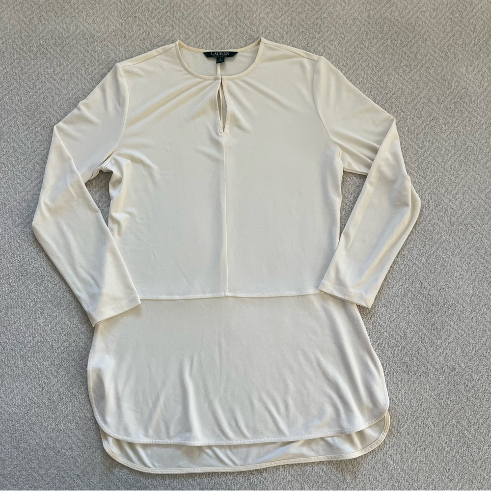 Ralph Lauren Long Sleeve Tunic Top in Ivory White